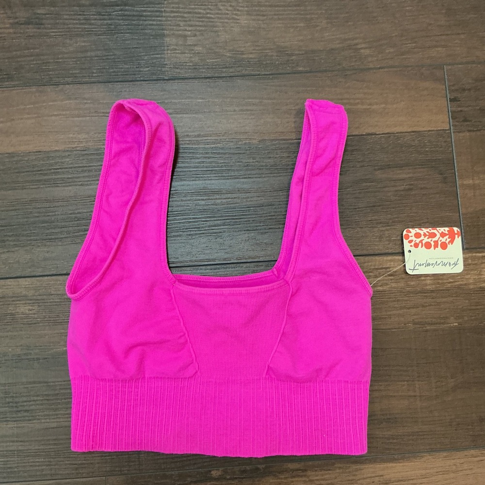FP Movement Good Karma Bra Red Berry Pink Square Neck XS/S NWT Activewear